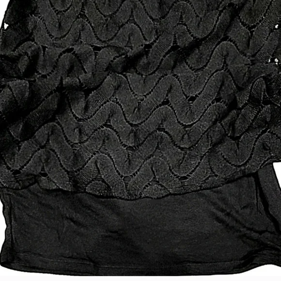 Free People Wild Thing Crochet Knit Black Mini Dress sz S Open Back Long Sleeve - Picture 10 of 15